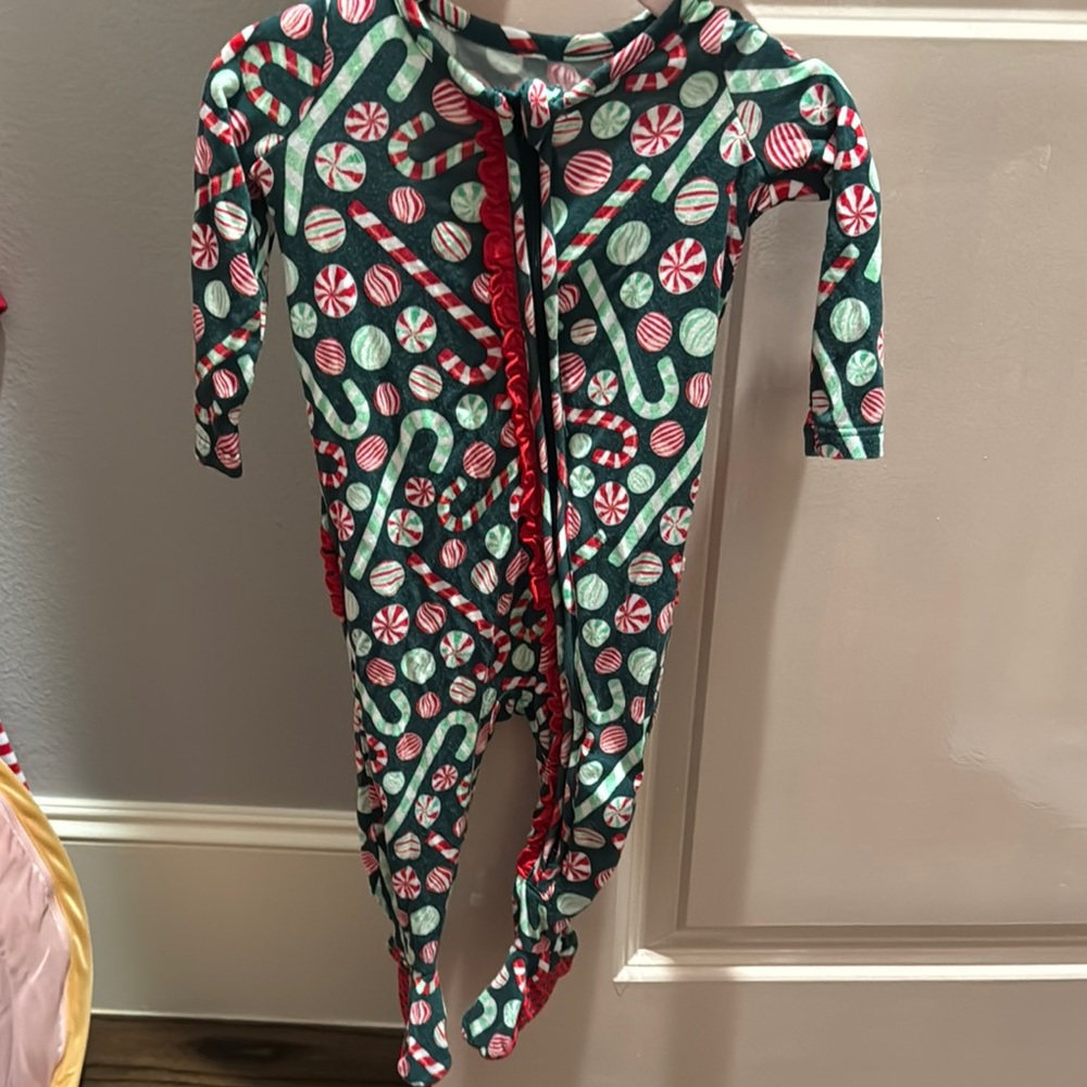 Festive Candy Cane Kids One Piece